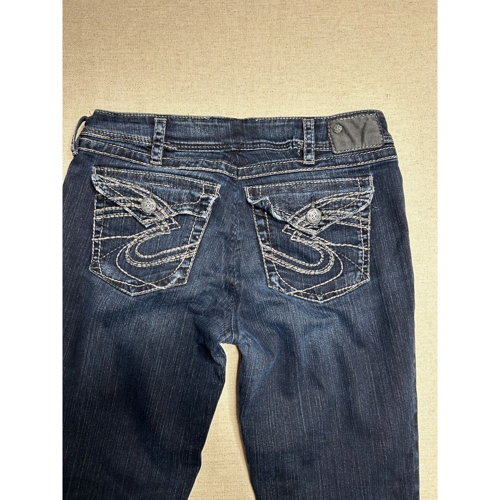 Silver Jeans Co. Women's 28x30 Dark Wash Bootcut Jeans Flap Pocket Stretch Denim - Picture 10 of 12
